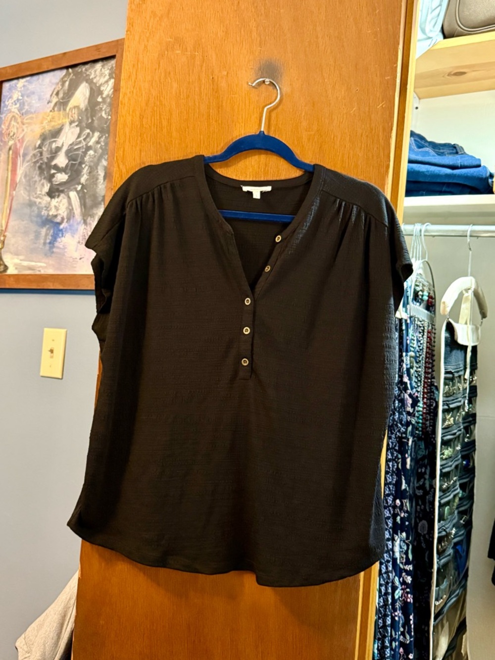 Maurices Textured Button Front Henley Top - Picture 3 of 7